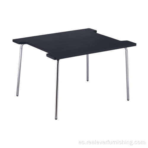 Mesa infantil rectangular MDF negra con base de alambre